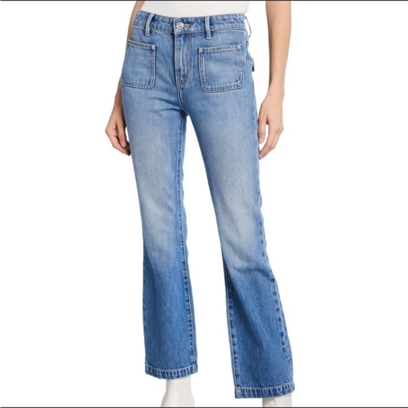 Current/Elliott The Cropped Bootcut Jeans In Fairwater - Picture 1 of 5